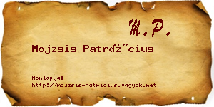 Mojzsis Patrícius névjegykártya